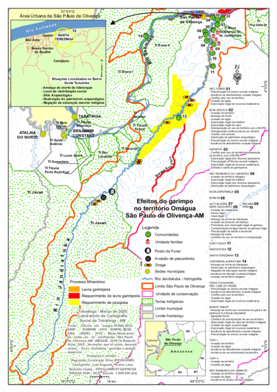 Efeitos do garimpo
no território Omágua São Paulo de Olivença-AM