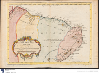 Carte Du Bresil. Prem. Partie ;Depuis la Riviere des Amazones jusquà la Baye de Tous les Sants;Pour servir à l'Histoire Générale des Voyages