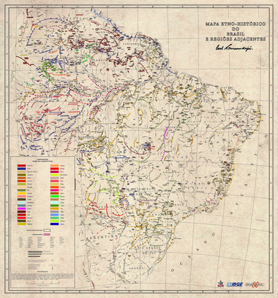 Mapa etno-histórico do Brazil e regiões adjacentes