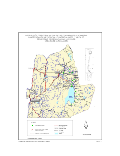 Distribucion Territorial Actual de las Comunidades Atacamenas