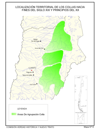 Localización Territorial de los Collas Hacia Fines del Siglo XIX y Principios de Siglo XX."