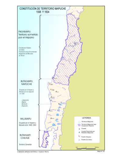 Constitución de Territorio Mapuche  1598-1604.