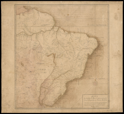 MAPA dos confins do Brazil com as terras da Coroa de Espanha na America Meridional