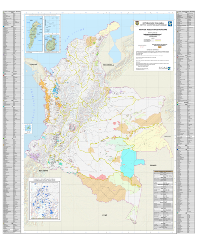 Mapa de resguardos indígenas