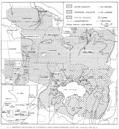 MIDWEST HIGHLANDS OF GUATEMALA, POPULATION ESTIMATES AS OF 1937