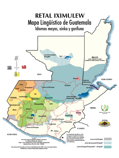 RETAL IXIMULEW Mapa Lingüístico de Guatemala Idiomas mayas, xinka y garífuna