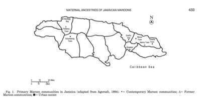 Primary Maroon communities in Jamaica