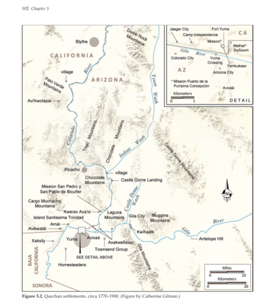 Quechan settlements, circa 1770-1900