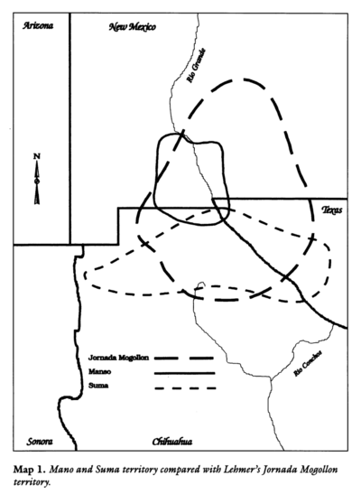 Mano and Sutna territory compared with Lehtner's Jornada Mogotton territory