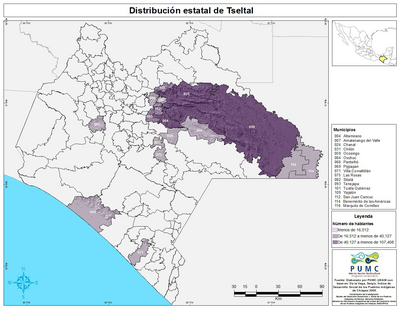 Distribución estatal de Tseltal