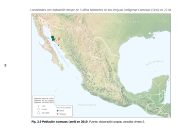 Población comcaac (seri) en 2010