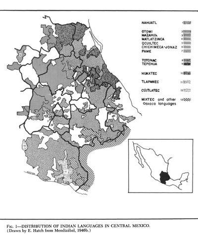 Distribution of Indian Languages in Central Mexico