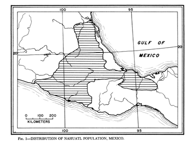 Distribution of Nahuatl Population, Mexico