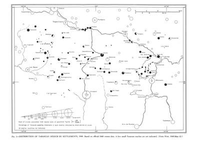 Distribution of Tarascan Speech by Settlements, 1940