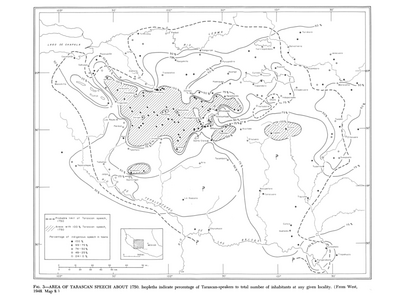 Area of Tarascan Speech around 1750