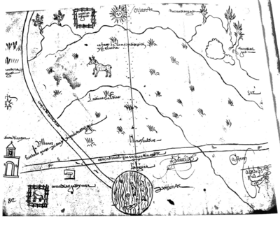 Map of Coatlinchan (Valley of Mexico), 1584, Archivo General de la Nación no. 566