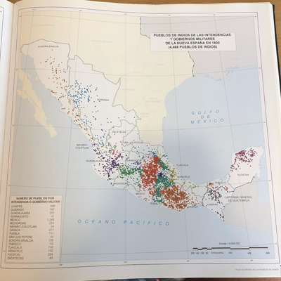 PUEBLOS DE INDIOS DE LAS INTENDENCIAS Y GOBIERNOS MILITARES DE LA NUEVA ESPAÑA EN 1800 (4,468 PUEBLOS DE INDIOS)