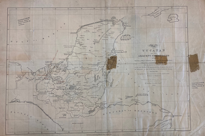 MAP OF YUCATAN AND THE ADJACENT TERRITORIES OF THE ITZAEX OR MAYA INDIANS, THE TIPUANS, QUECHEACHES, MOPANES, LACANDONES, CHOLES, & WITH THE DISTRICT OF VERA PAZ