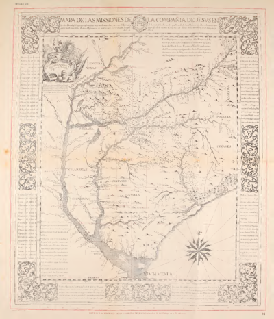 MAPA DE LAS MISSIONES DE LA COMPANIA DE JESVS EN