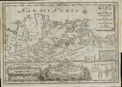 Mapa de la Provincia y Missiones de la CompañÍa de IHS del Nuevo Reyno de Granada