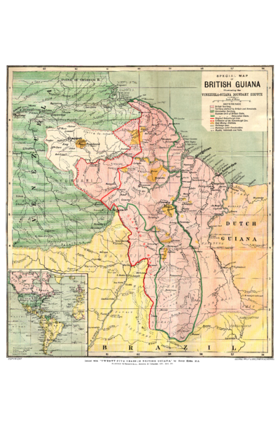 SPECIAL MAP OF BRITISH GUIANA Illustrating the VENEZUELA-GUIANA BOUNDARY DISPUTE